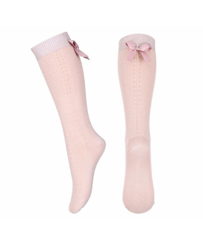 MP Denmark Sofia knee socks with bow Rose Dust